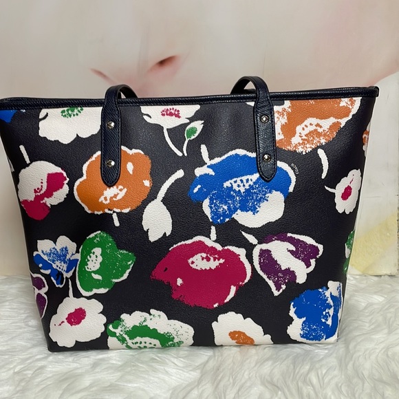 Authentic Coach tote multicolor bag large clean - Picture 5 of 8